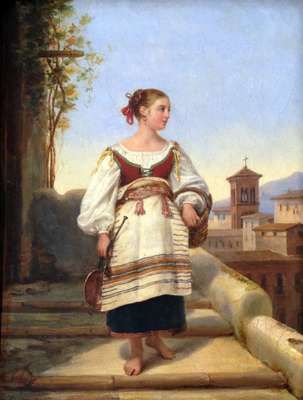 The peasant girl at Celio - Dubois Etienne